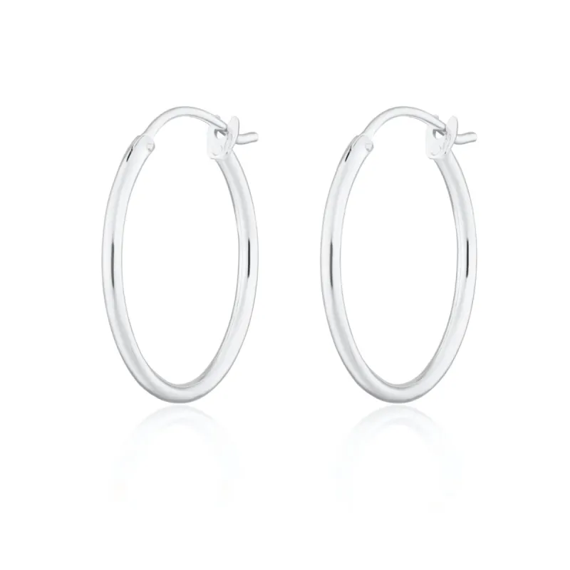 Silver Classic Maxi Hoop Earrings sold by Lily Charmed