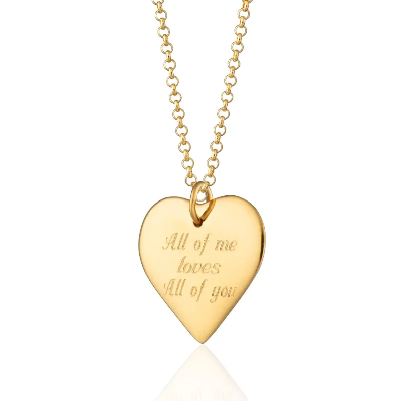 Engraved Gold Heart Necklace (Large) sold by Lily Charmed