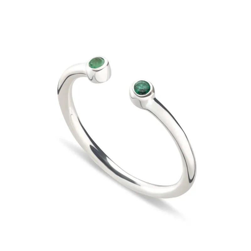 May Birthstone Open Style Ring, Emerald sold by Lily Charmed