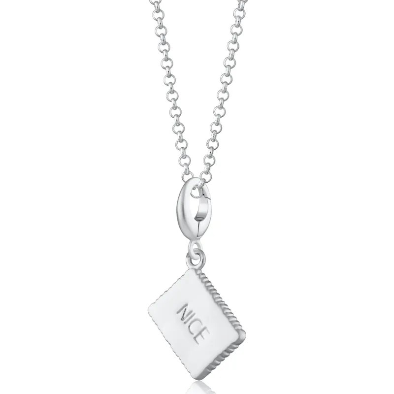 Silver Nice Biscuit Charm Necklace sold by Lily Charmed