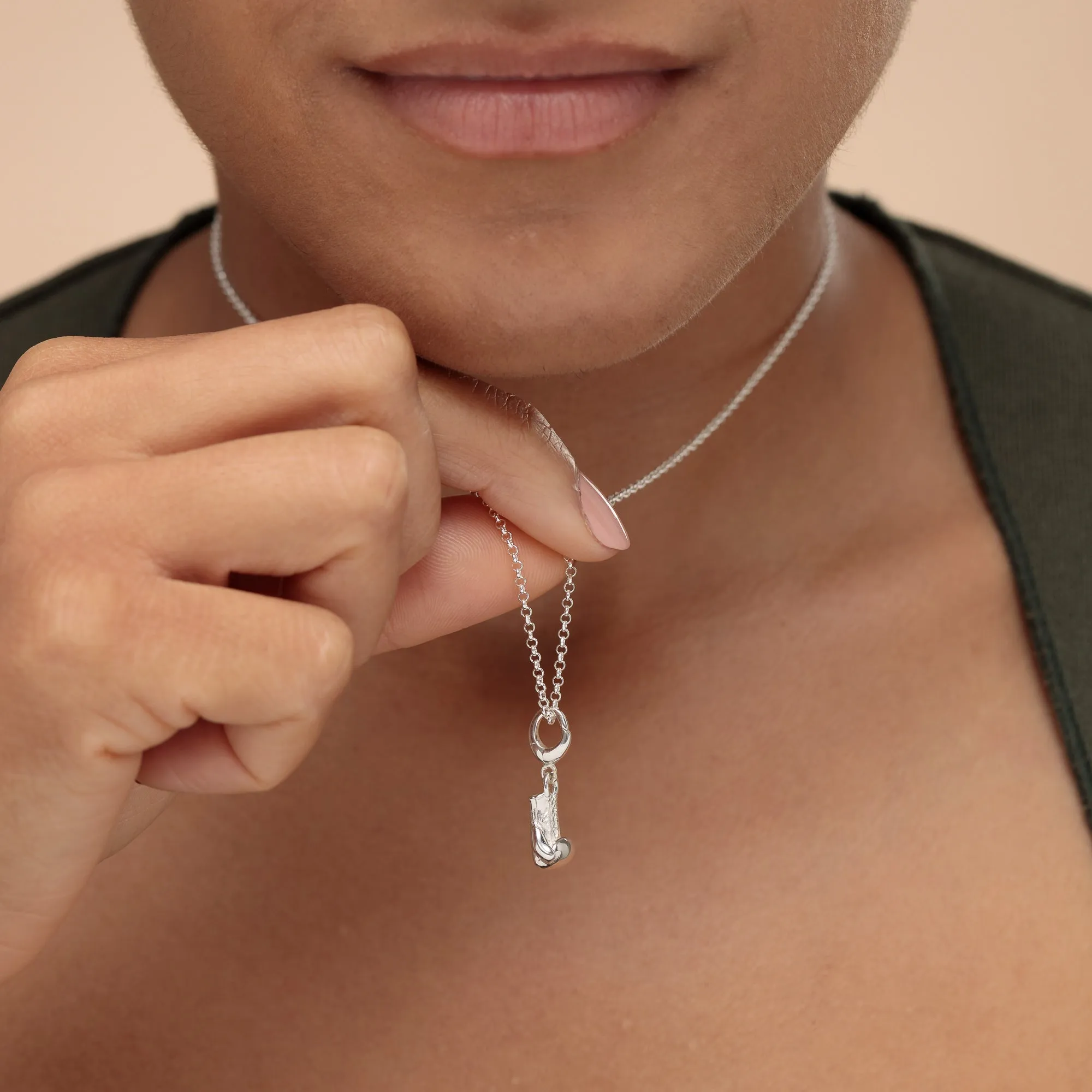 Silver Boxing Glove Charm Necklace sold by Lily Charmed product image thumbnail 4