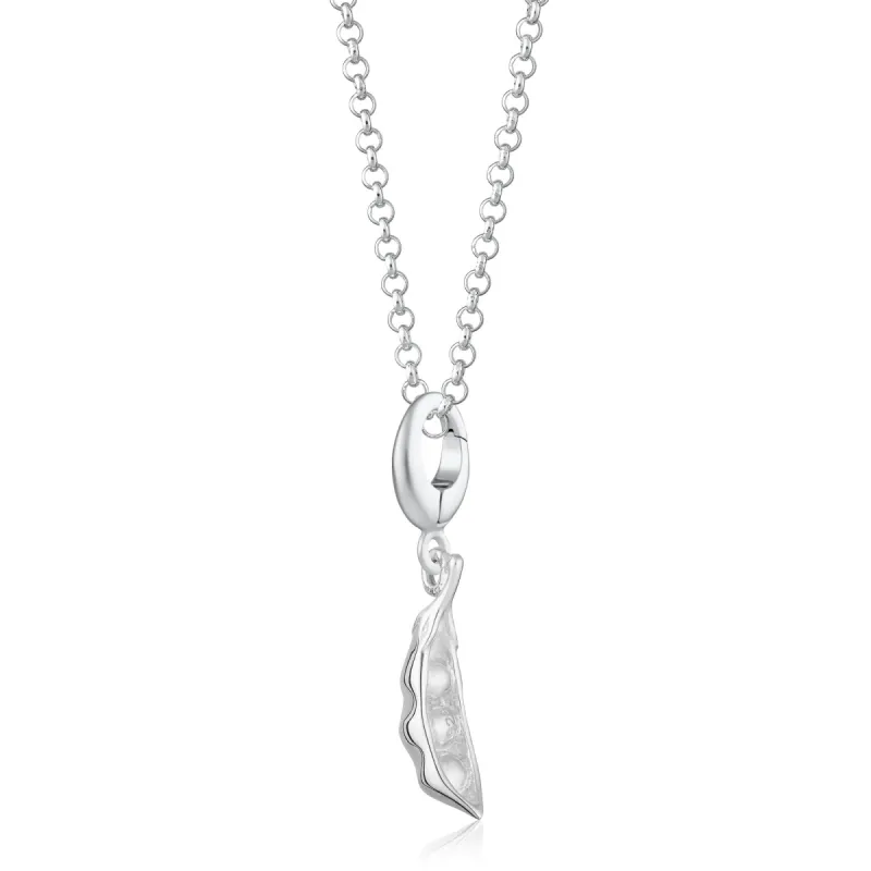 Silver Peapod Charm Necklace sold by Lily Charmed