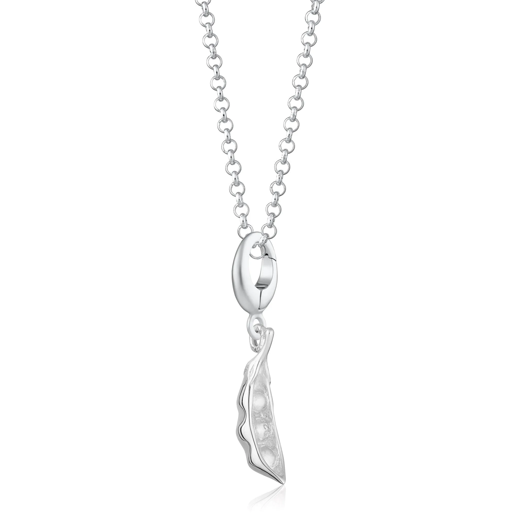 Silver Peapod Charm Necklace sold by Lily Charmed