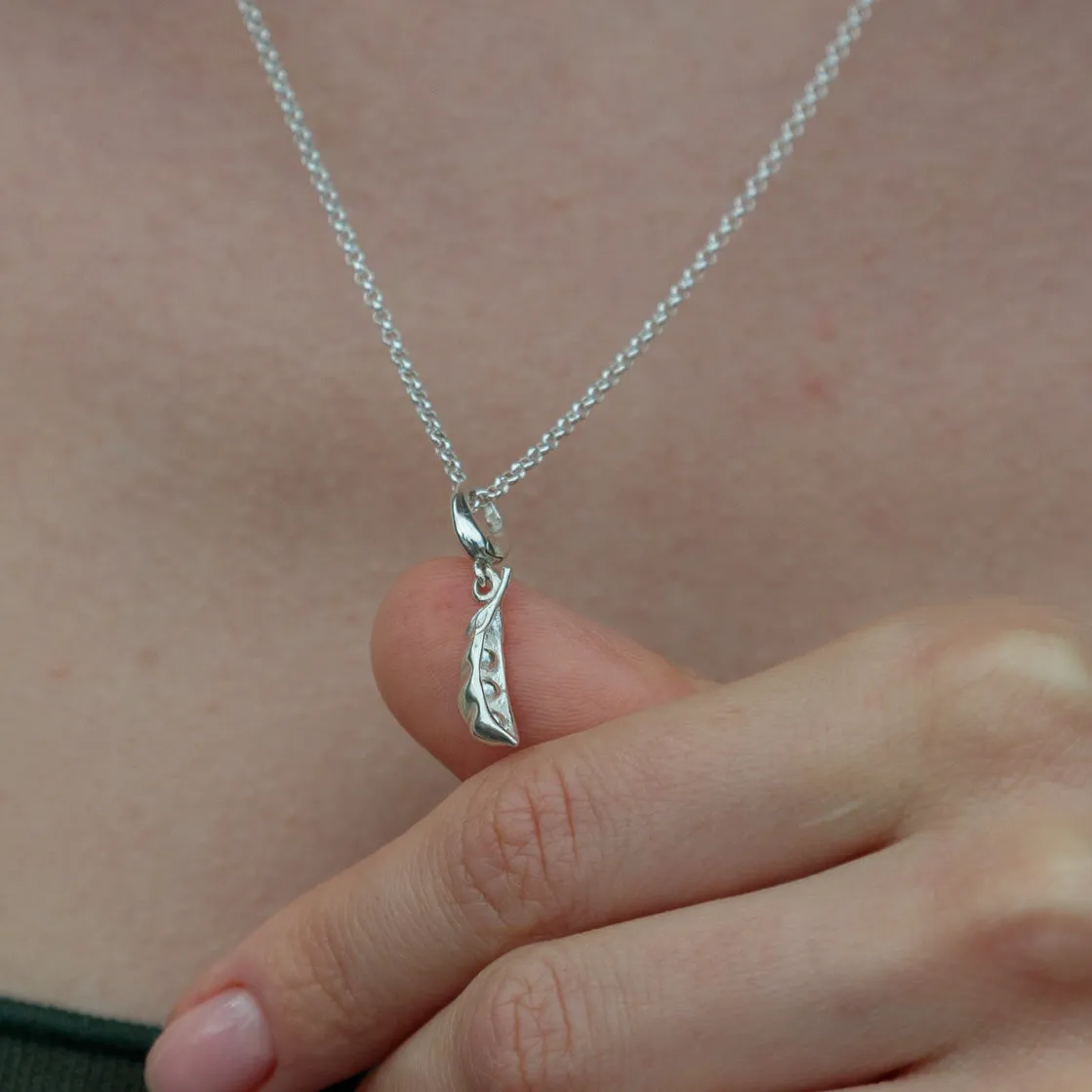 Silver Peapod Charm Necklace sold by Lily Charmed product image thumbnail 2