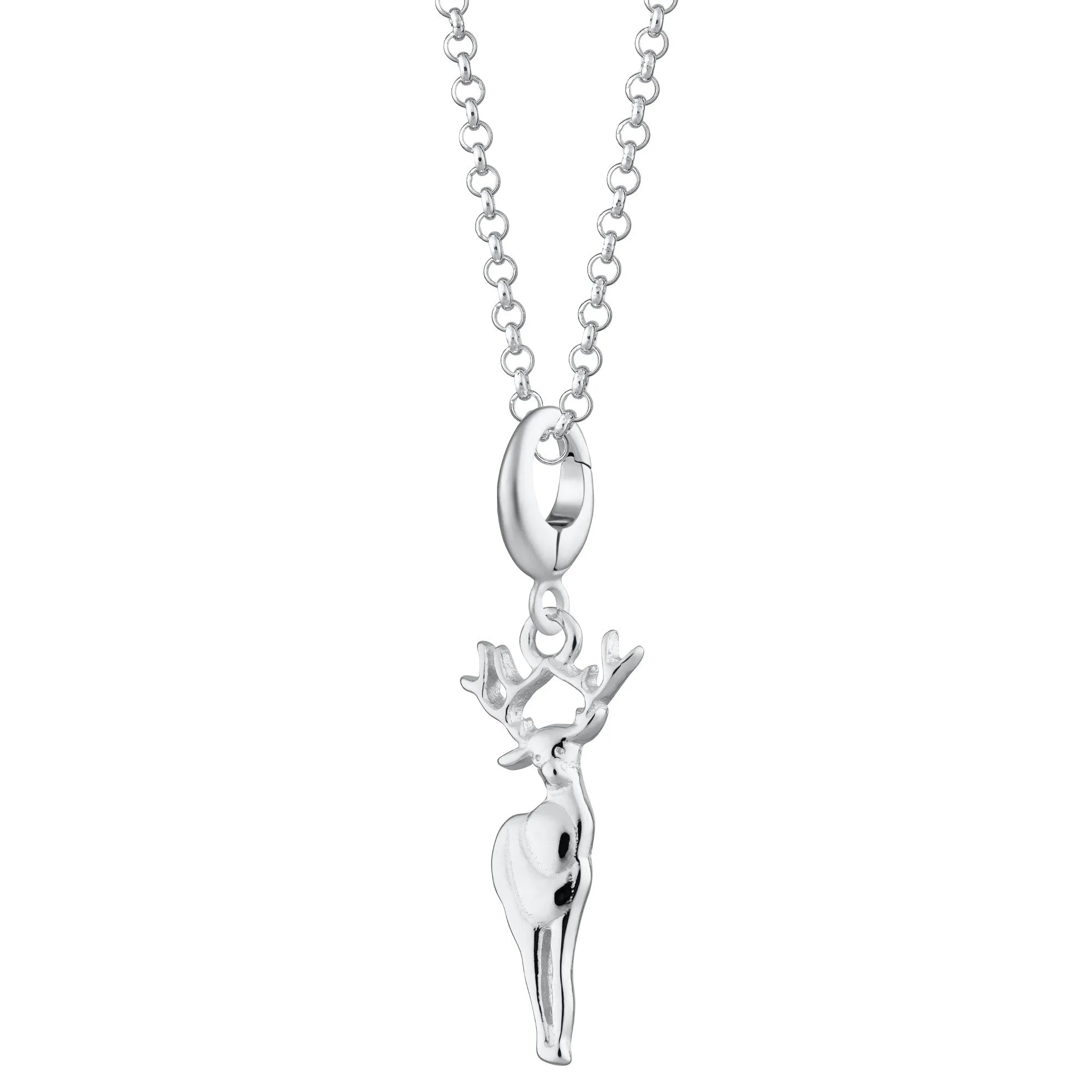 Silver Deer Charm Necklace sold by Lily Charmed