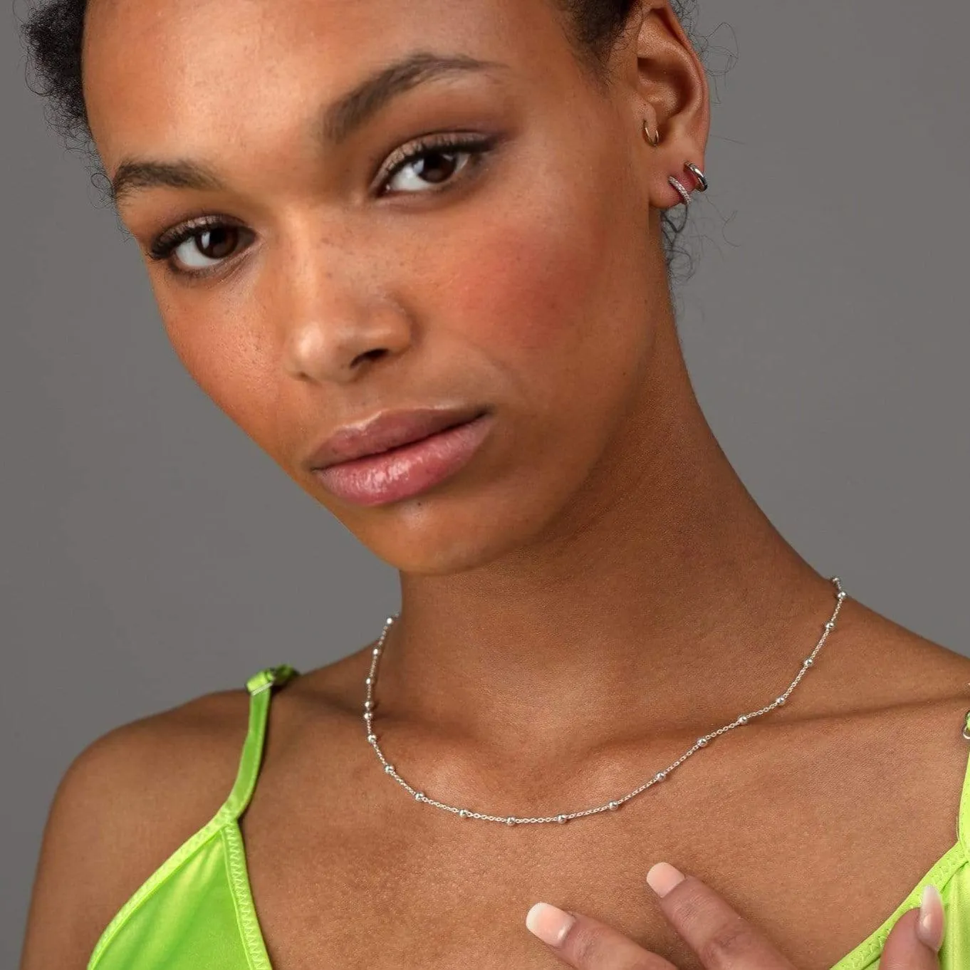 Silver Satellite Chain Necklace sold by Lily Charmed product image thumbnail 4