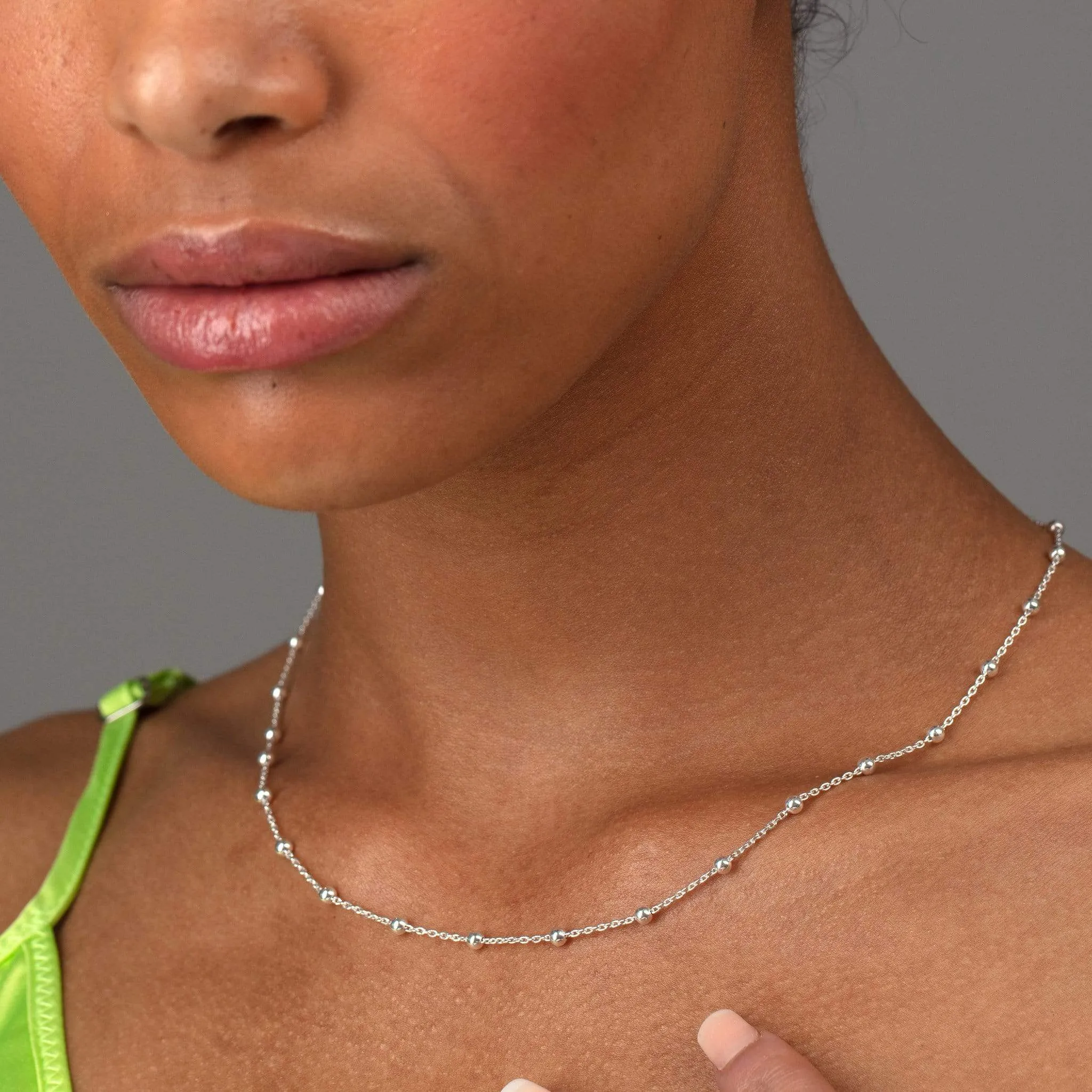 Silver Satellite Chain Necklace sold by Lily Charmed product image thumbnail 3