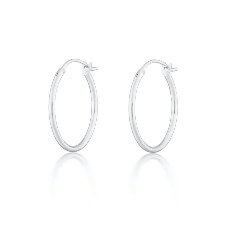 Silver Classic Hoop Earrings sold by Lily Charmed