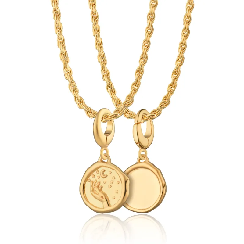 Engraved Gold Manifest Magic Charm Necklace sold by Lily Charmed