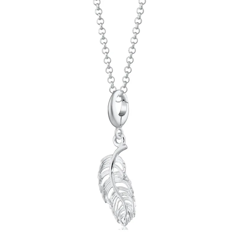 Silver Feather Necklace sold by Lily Charmed