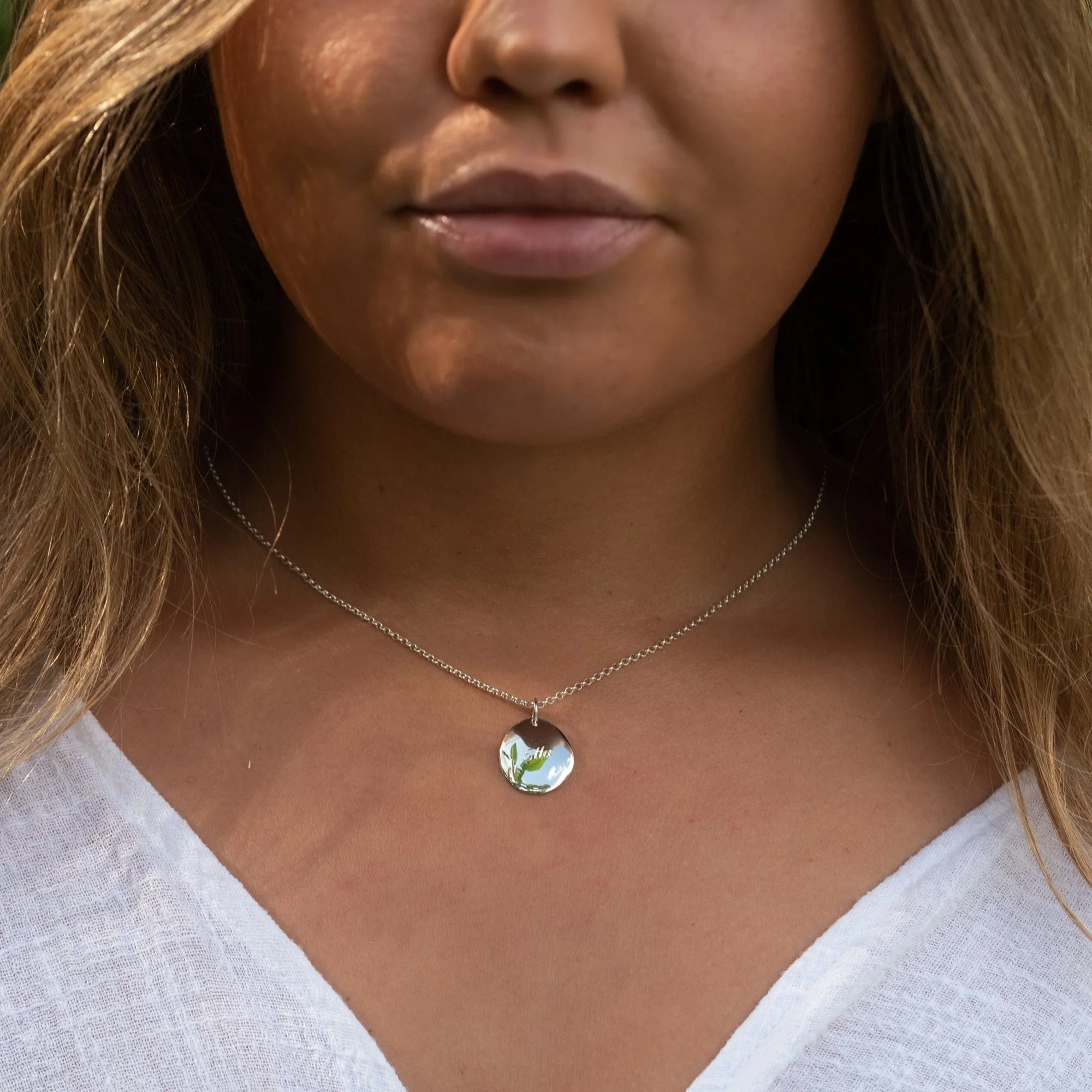 Engraved Silver Pebble Charm (Medium) sold by Lily Charmed product image thumbnail 5