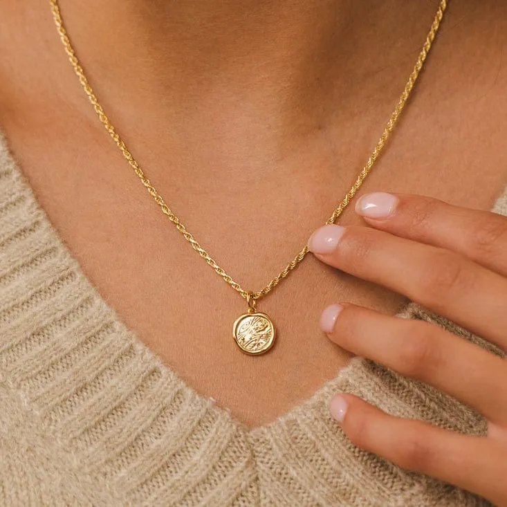 Engraved Gold Manifest Trust Charm Necklace sold by Lily Charmed product image thumbnail 2