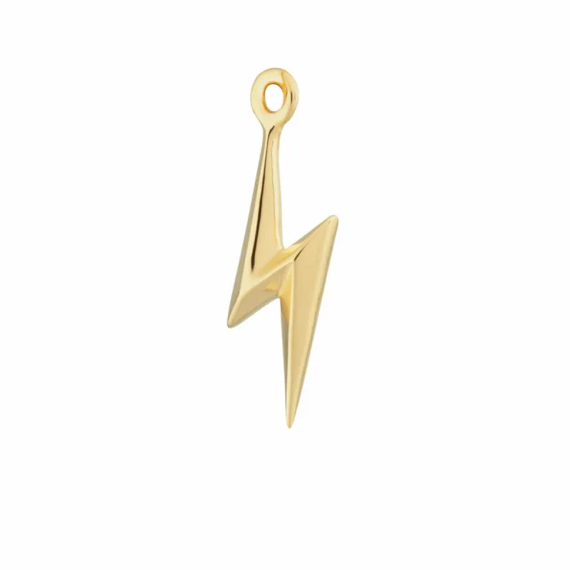 Gold Plated Lightning Bolt Single Earring Charm sold by Lily Charmed
