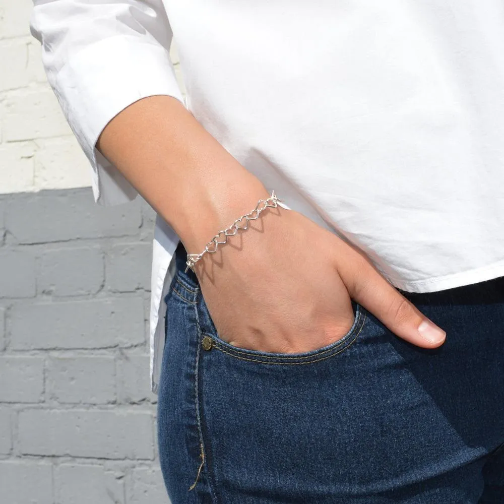 Silver Mother and Daughter Heart Bracelet Set sold by Lily Charmed product image thumbnail 3