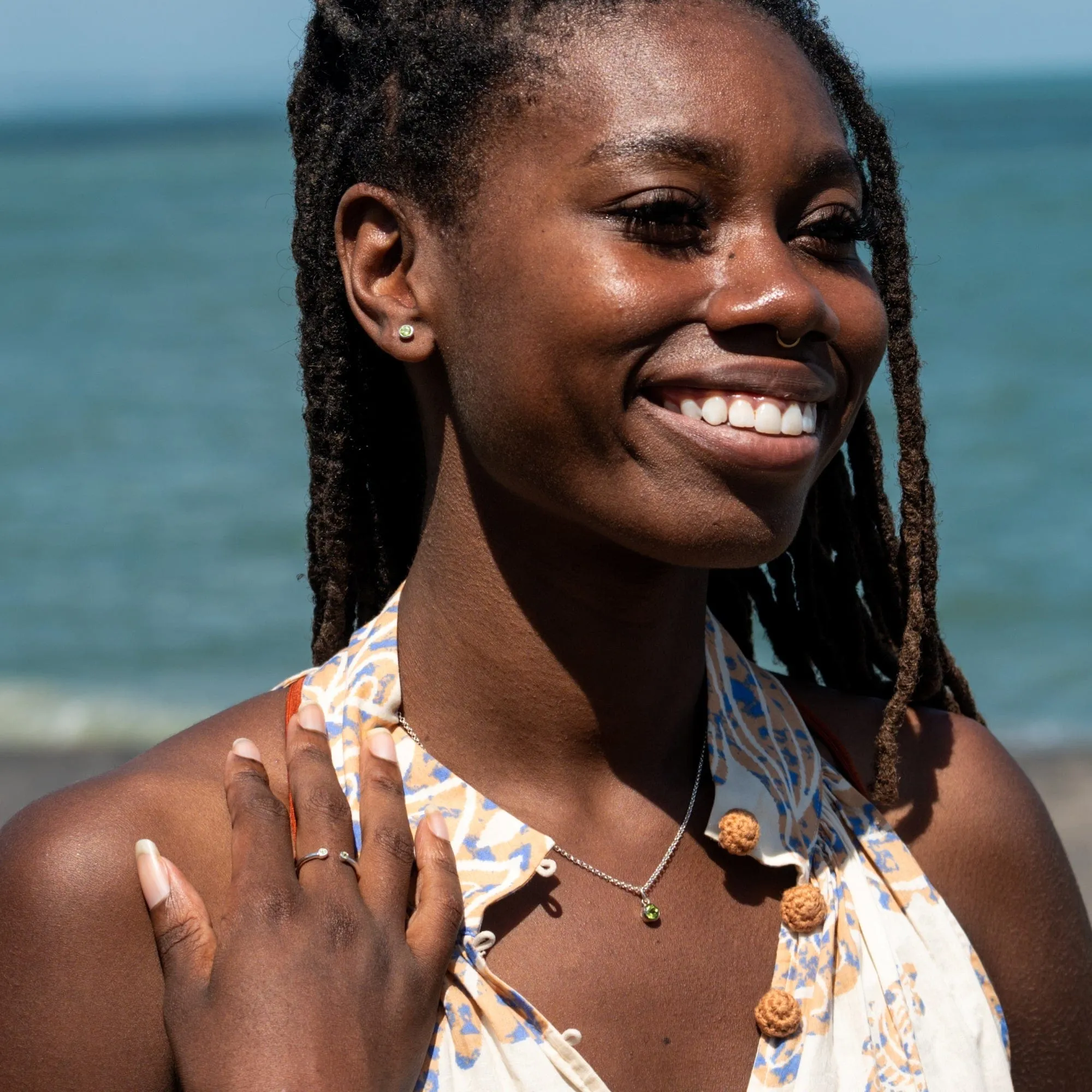 August Birthstone Stud Earrings (Peridot) sold by Lily Charmed product image thumbnail 4