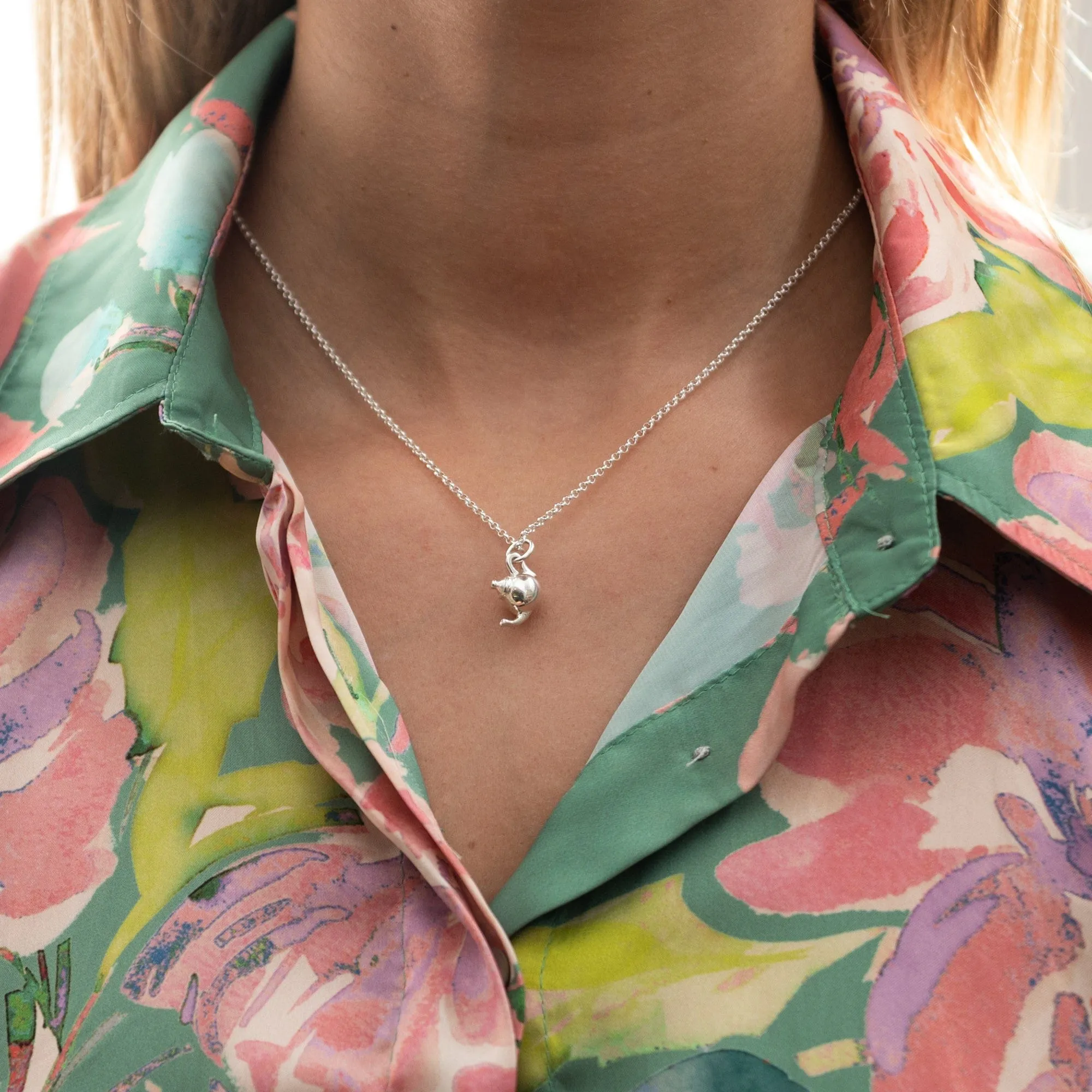 Silver Teapot Jewellery Set With Stud Earrings sold by Lily Charmed product image thumbnail 4