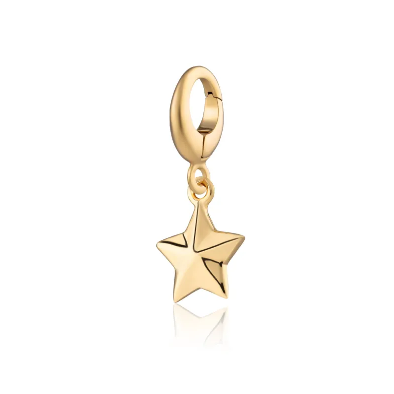 Gold Plated Faceted Star Charm sold by Lily Charmed