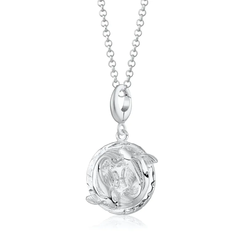 Engraved Silver Pisces Zodiac Necklace sold by Lily Charmed