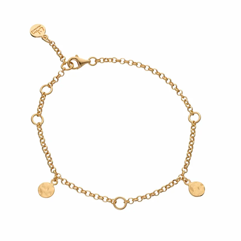 Gold Plated 3 Station Charm Bracelet sold by Lily Charmed