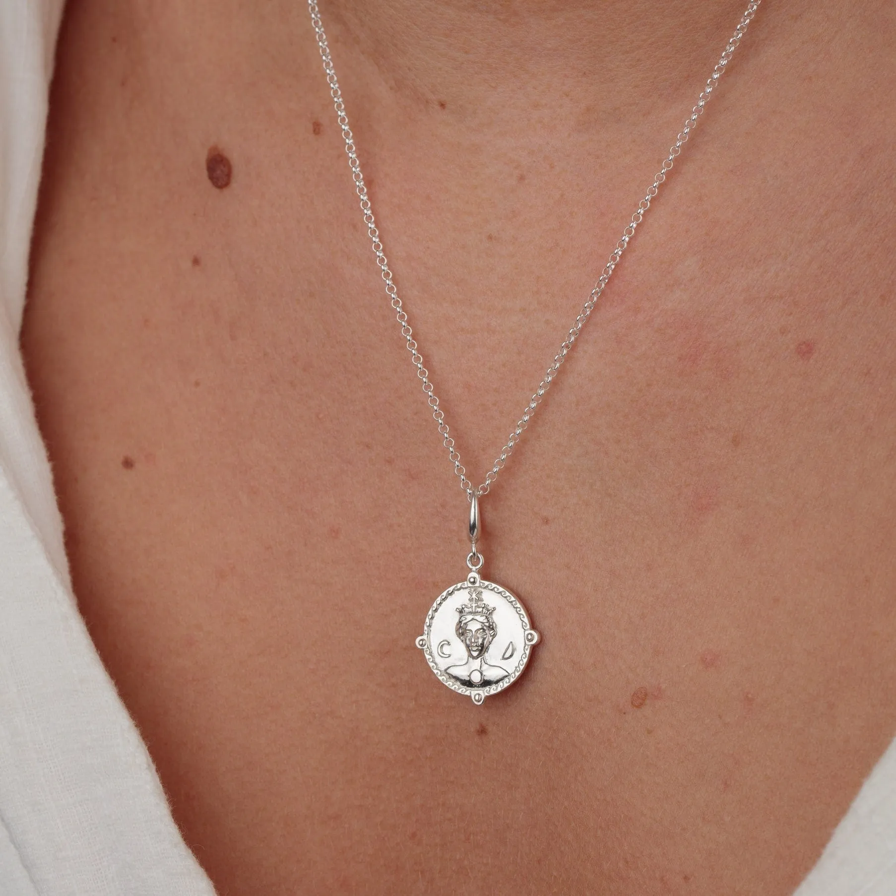 Silver Goddess of Women & Mothers Hera Charm Necklace sold by Lily Charmed product image thumbnail 3