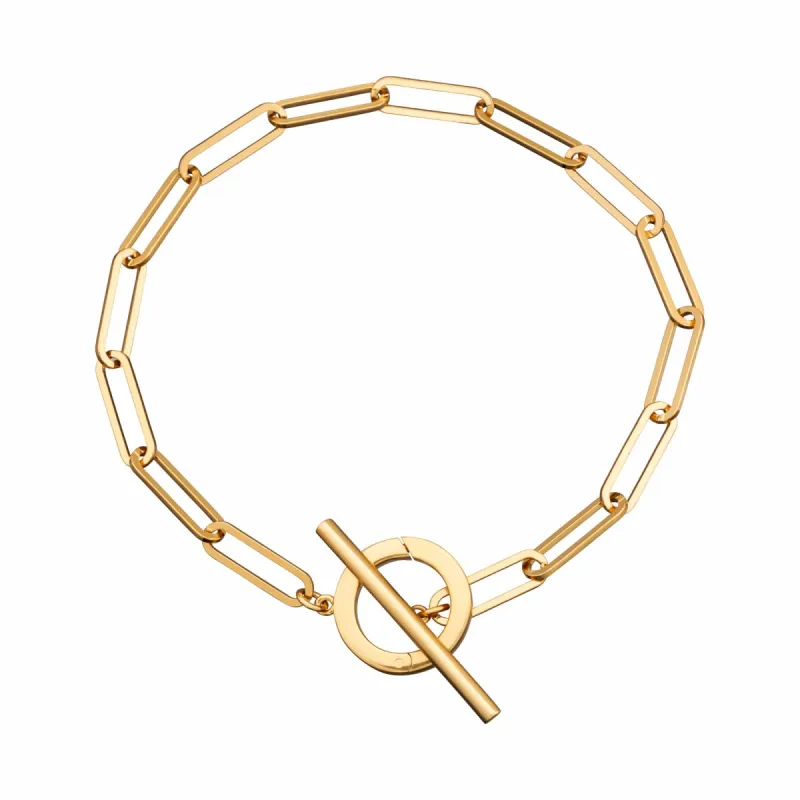 Gold Plated Long Link Charm Collector Bracelet sold by Lily Charmed