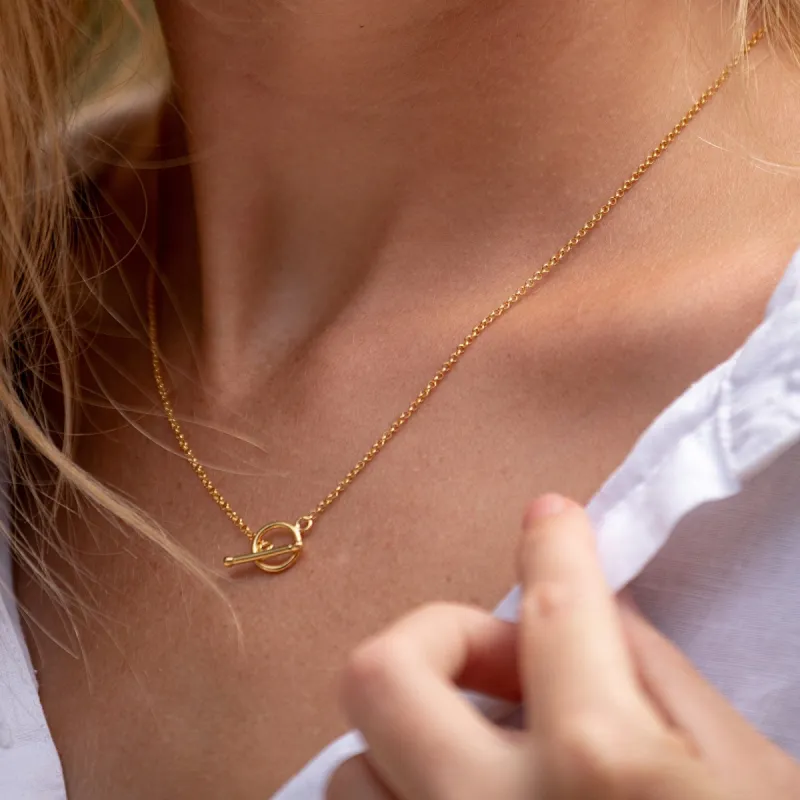 Gold Plated T-Bar Charm Collector Necklace sold by Lily Charmed