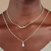 Silver Satellite Chain Initial Necklace sold by Lily Charmed