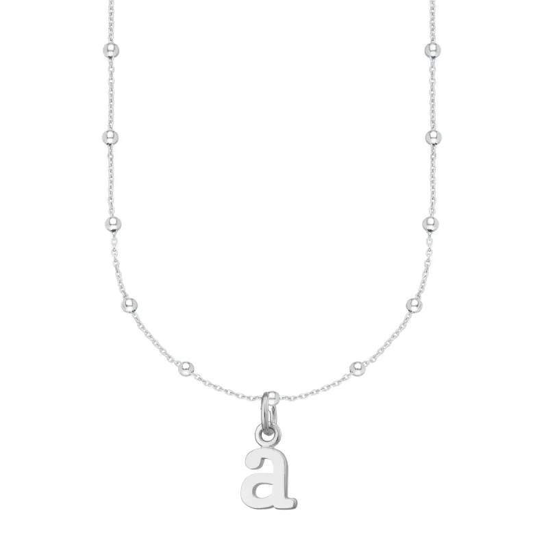 Silver Satellite Chain Initial Necklace sold by Lily Charmed