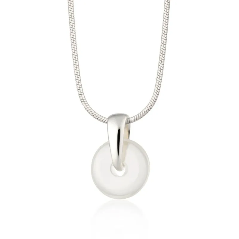 Silver Clear Spinning Disc Necklace sold by Lily Charmed