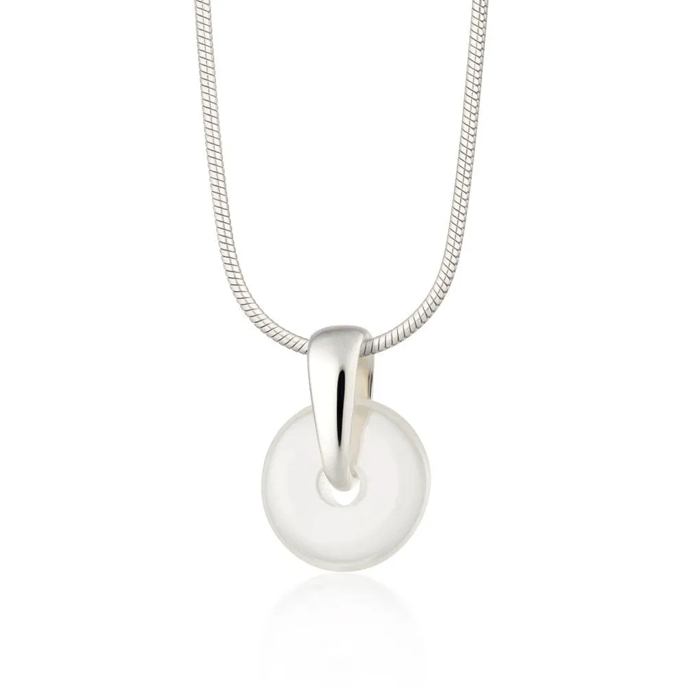 Silver Clear Spinning Disc Necklace sold by Lily Charmed