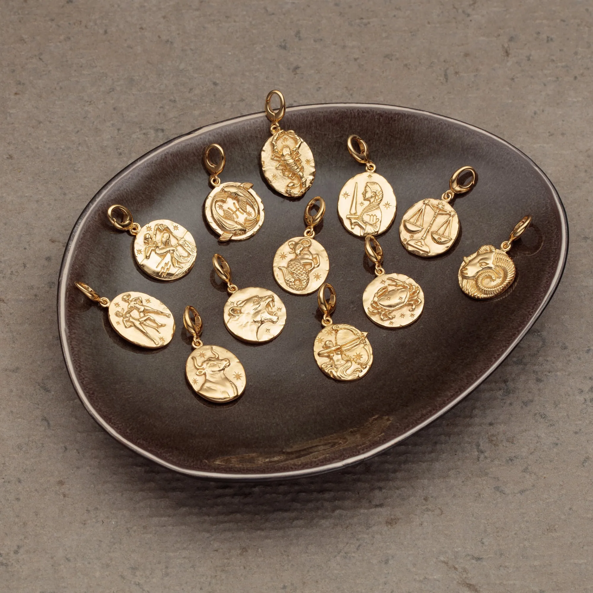 Engraved Gold Plated Libra Zodiac Charm sold by Lily Charmed product image thumbnail 2