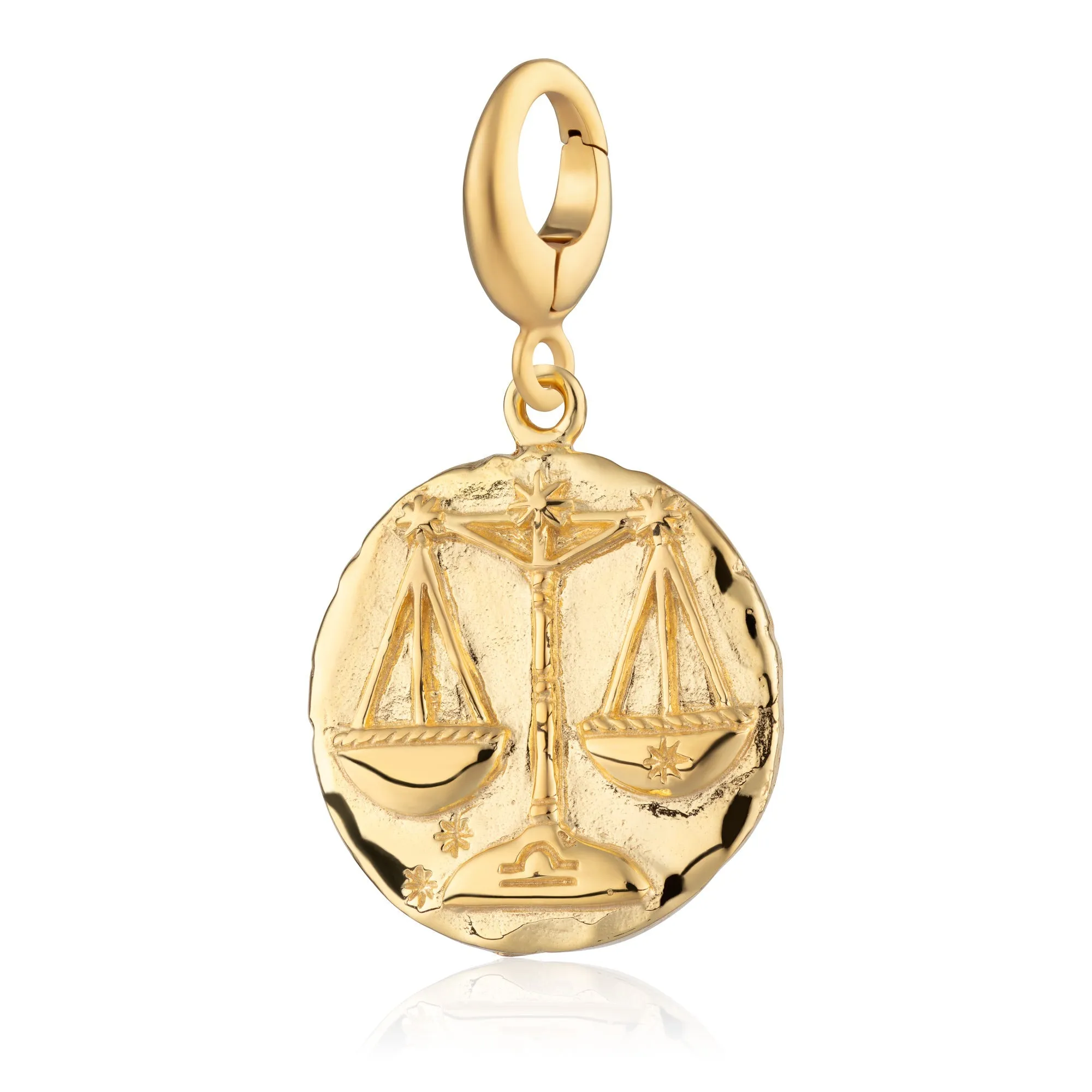 Engraved Gold Plated Libra Zodiac Charm sold by Lily Charmed