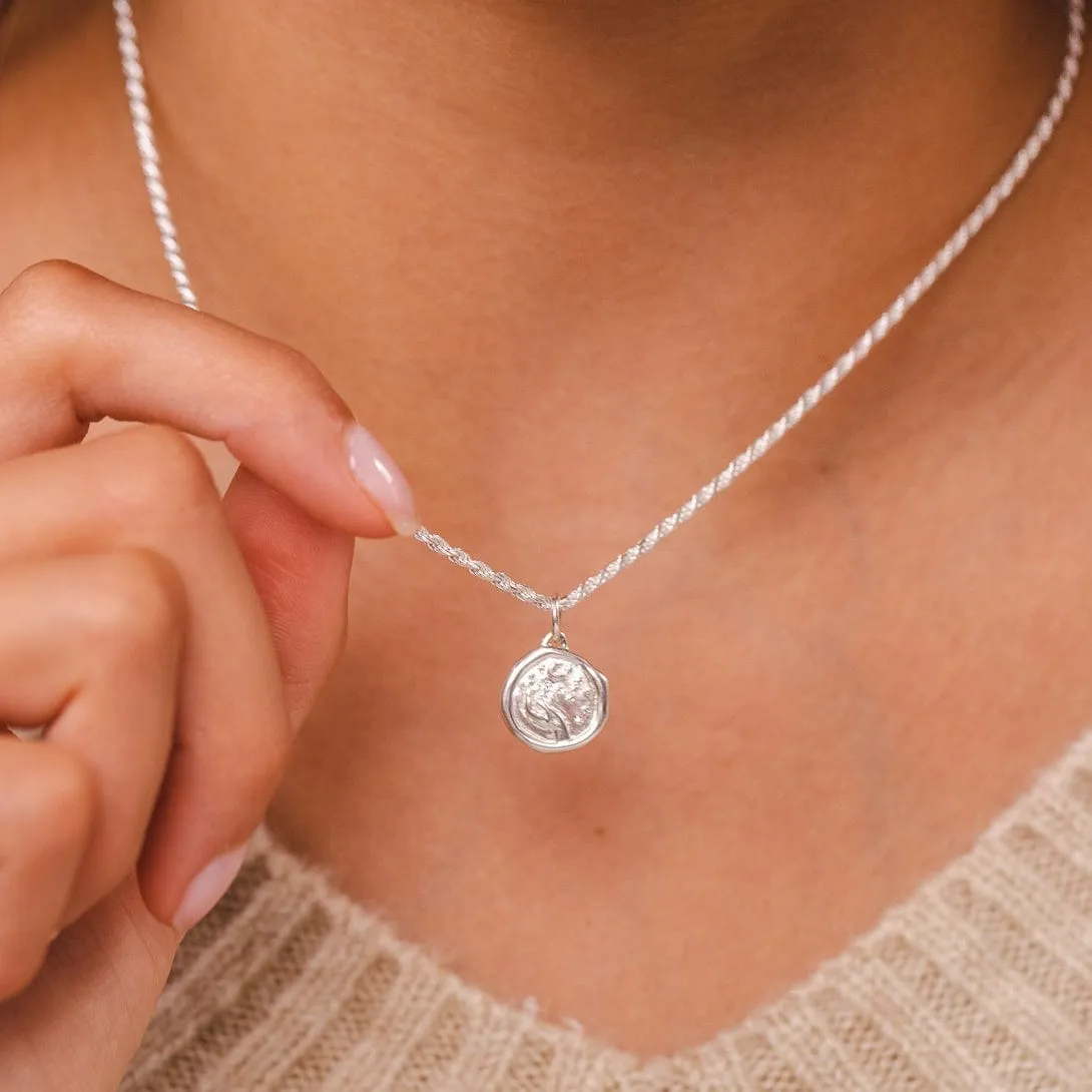 Engraved Silver Manifest Magic Charm Necklace sold by Lily Charmed product image thumbnail 2