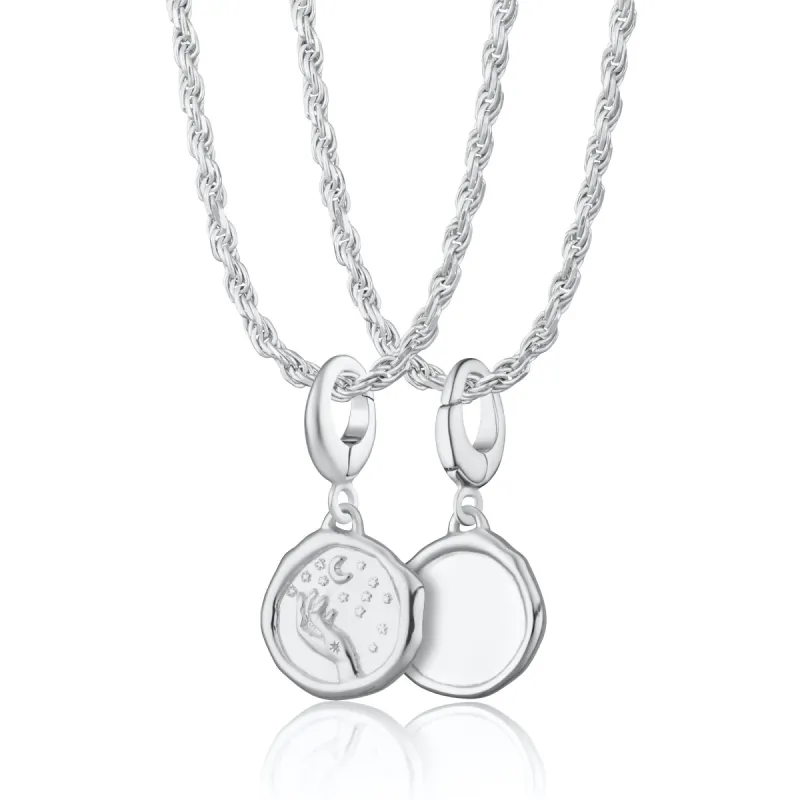 Engraved Silver Manifest Magic Charm Necklace sold by Lily Charmed