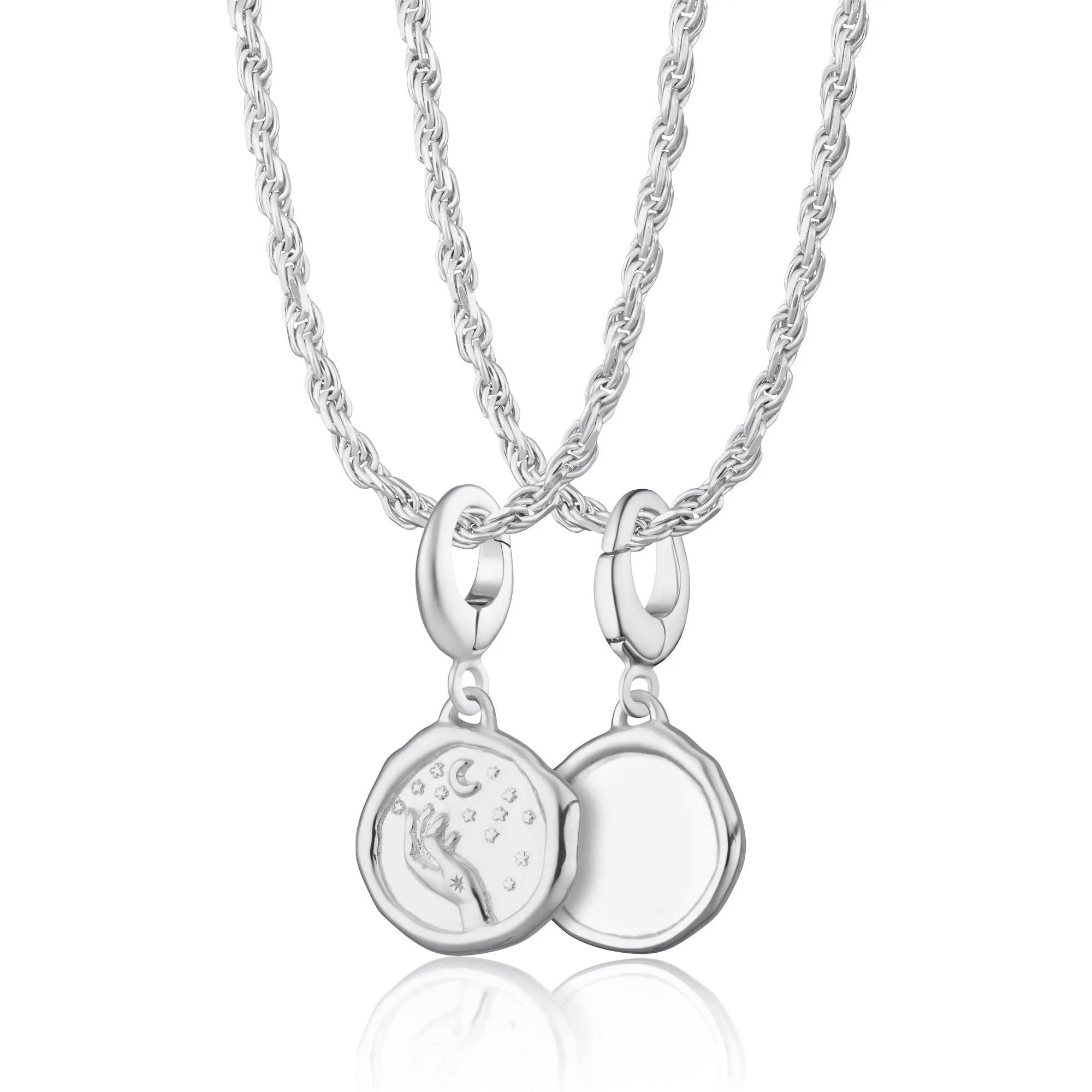 Engraved Silver Manifest Magic Charm Necklace sold by Lily Charmed