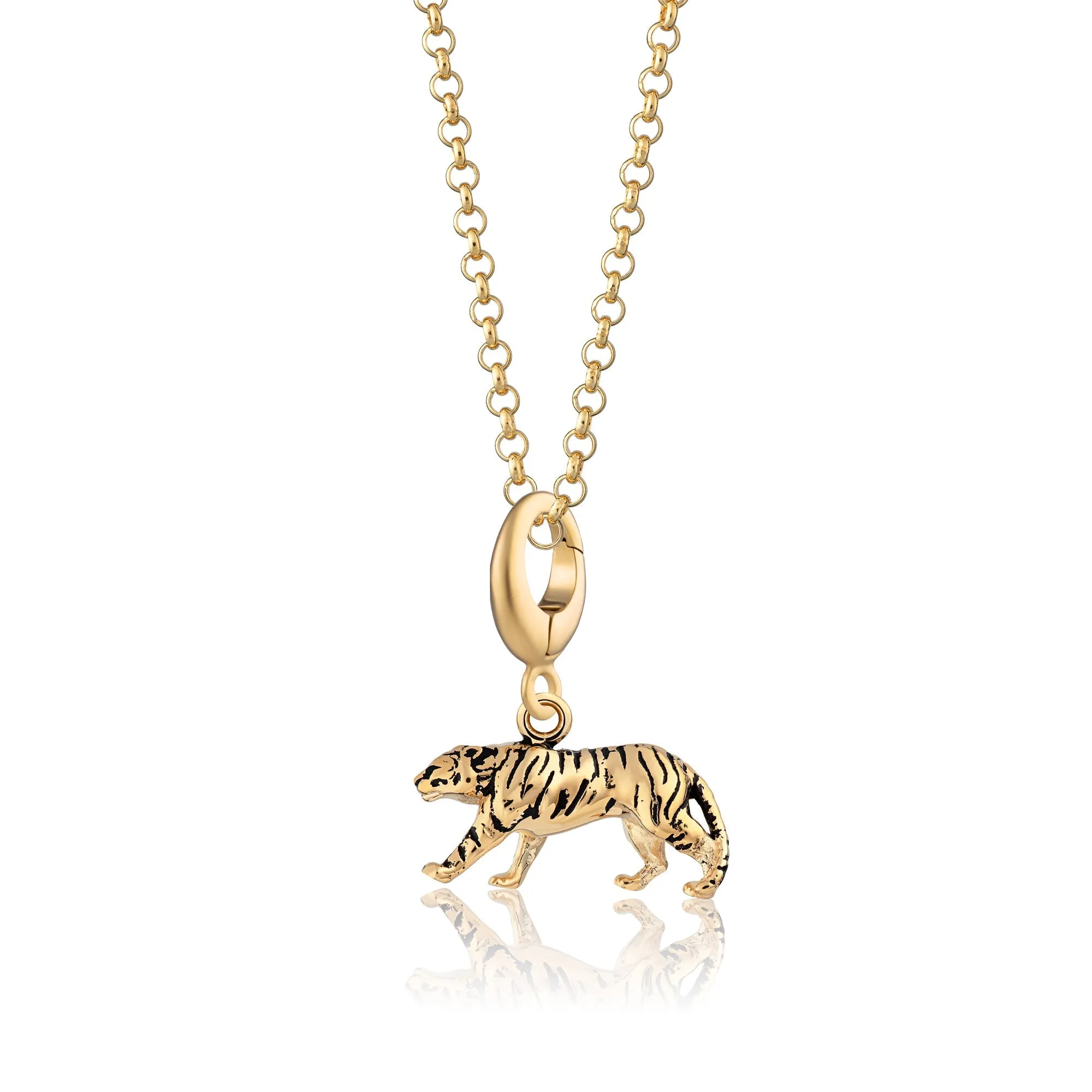 Gold Tiger Charm Necklace sold by Lily Charmed
