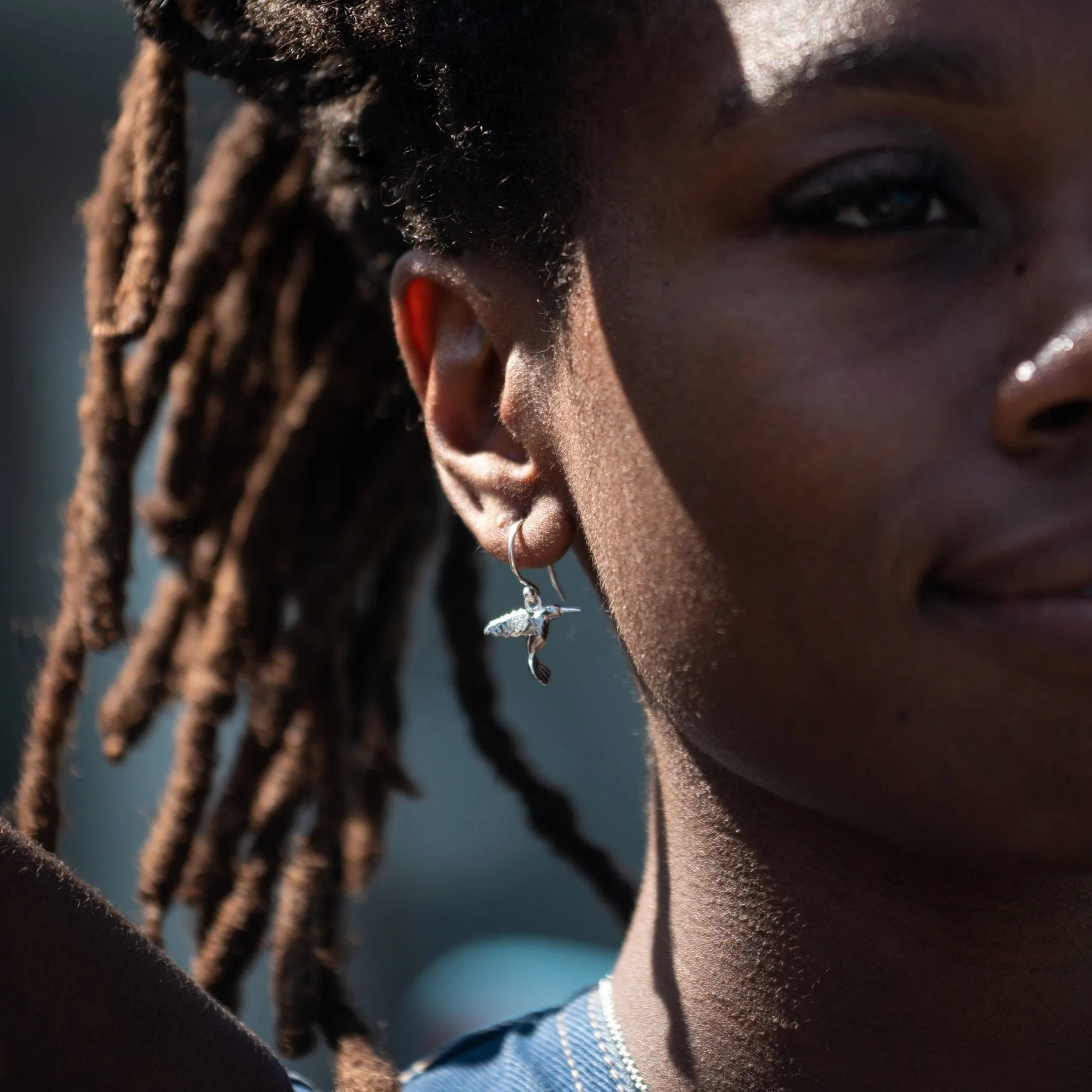 Silver Hummingbird Hook Earrings sold by Lily Charmed product image thumbnail 3