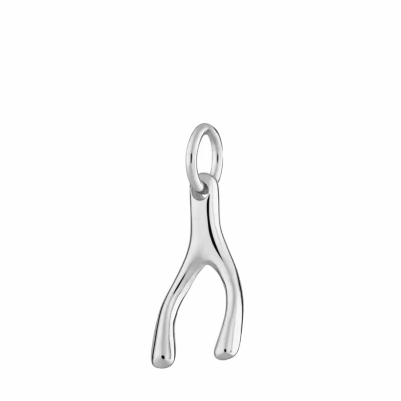 Silver Wishbone Charm sold by Lily Charmed