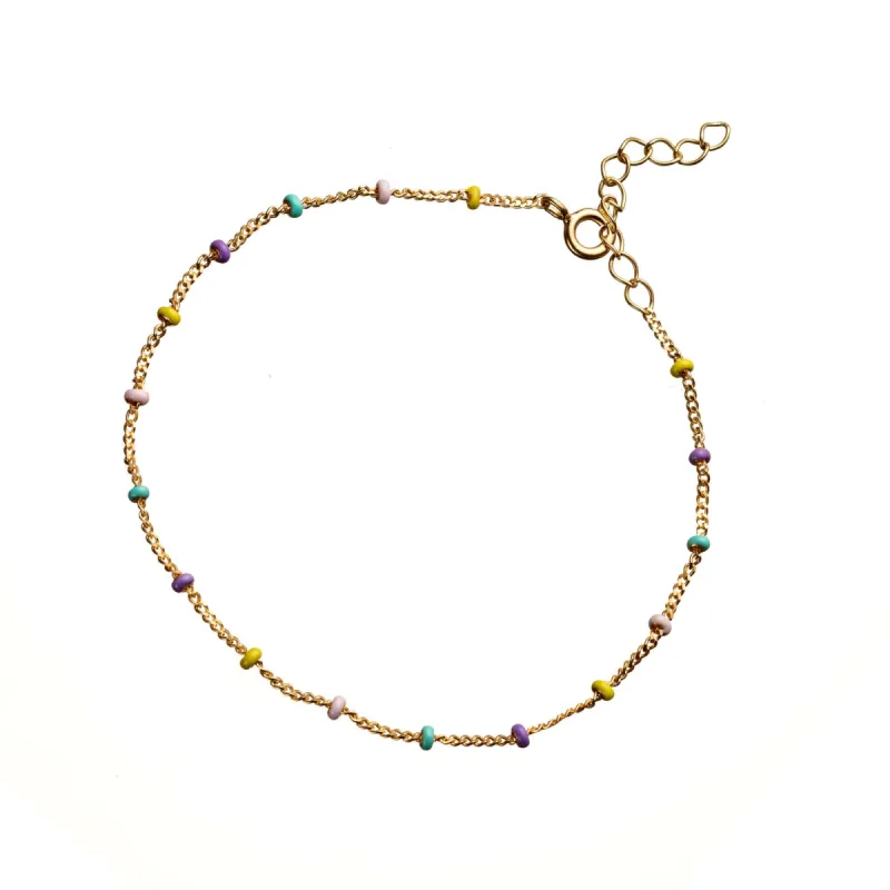 Gold Plated Rainbow Satellite Chain Bracelet sold by Lily Charmed