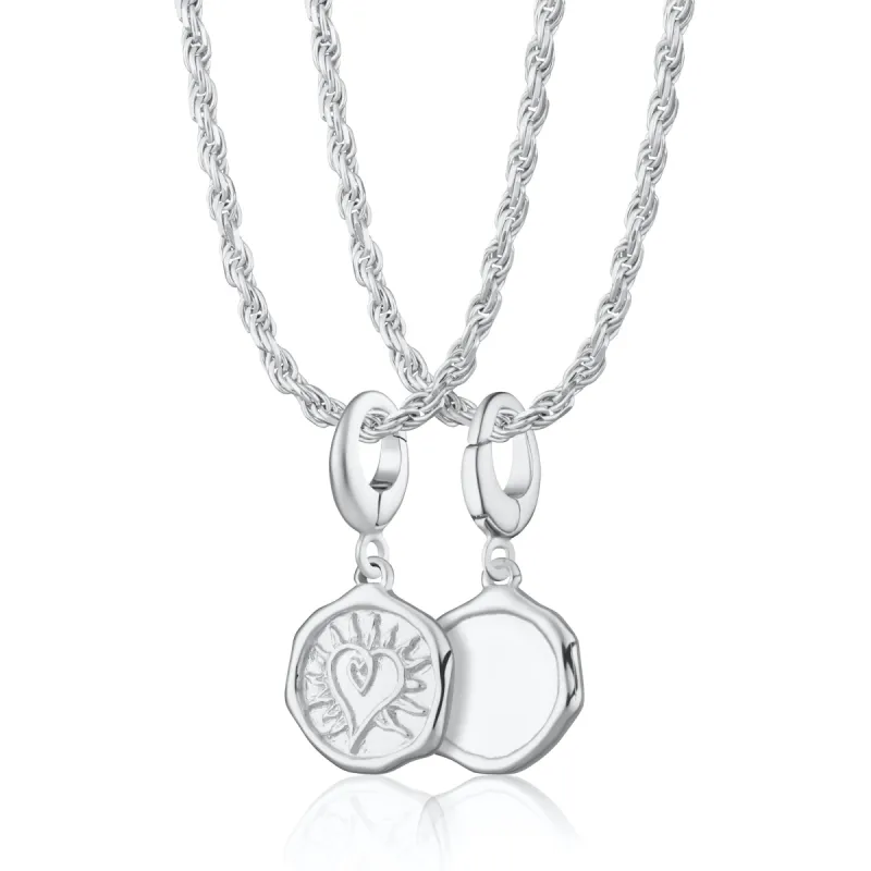 Engraved Silver Manifest Love Charm Necklace sold by Lily Charmed