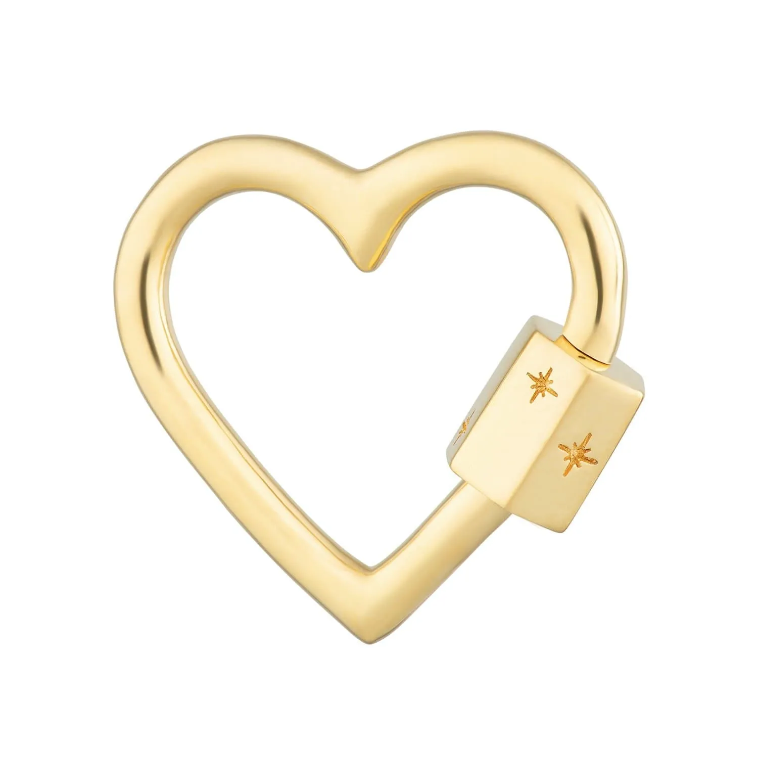 Gold Plated Heart Carabiner Charm Lock sold by Lily Charmed