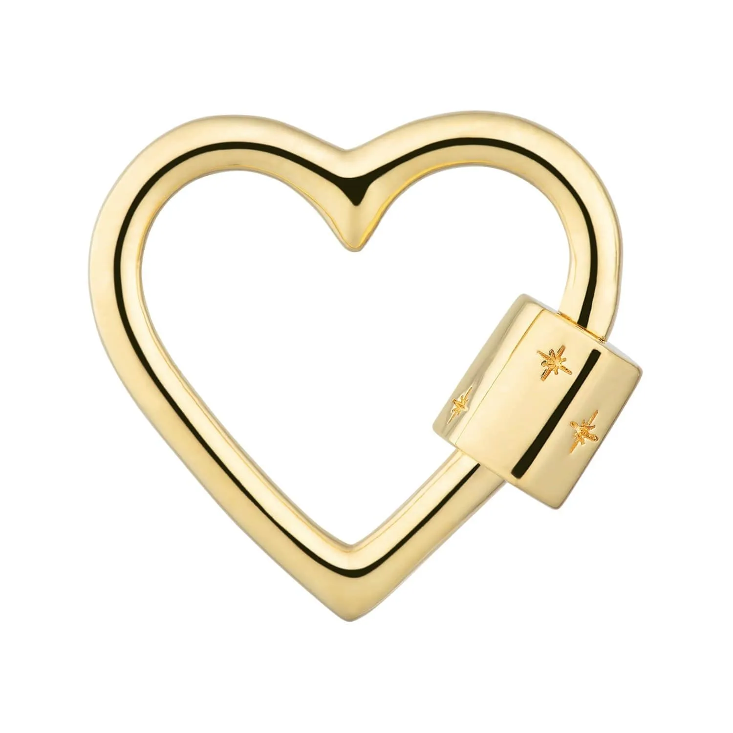Gold Plated Heart Carabiner Charm Lock sold by Lily Charmed product image thumbnail 4