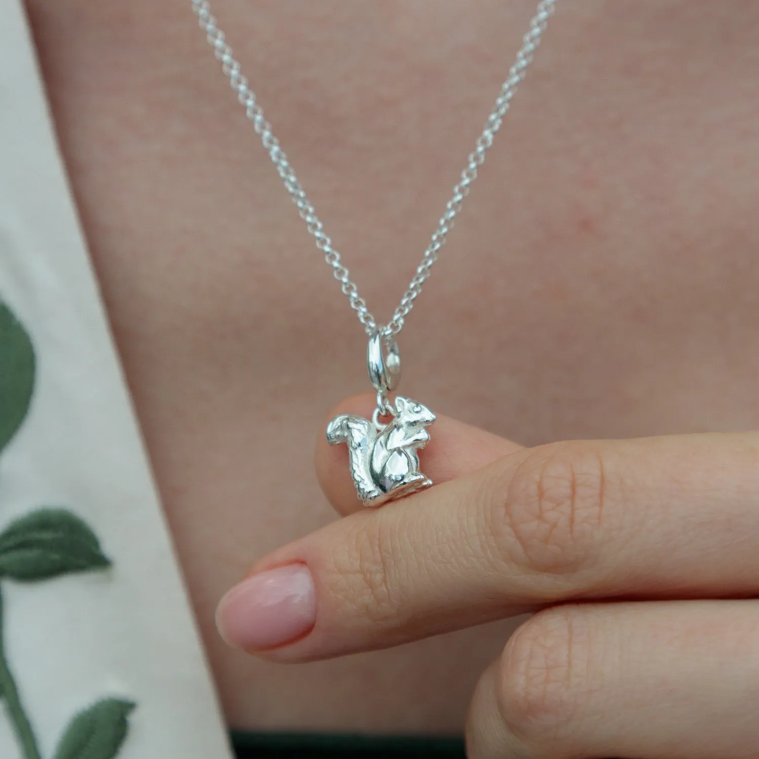 Silver Squirrel Charm Necklace sold by Lily Charmed product image thumbnail 2