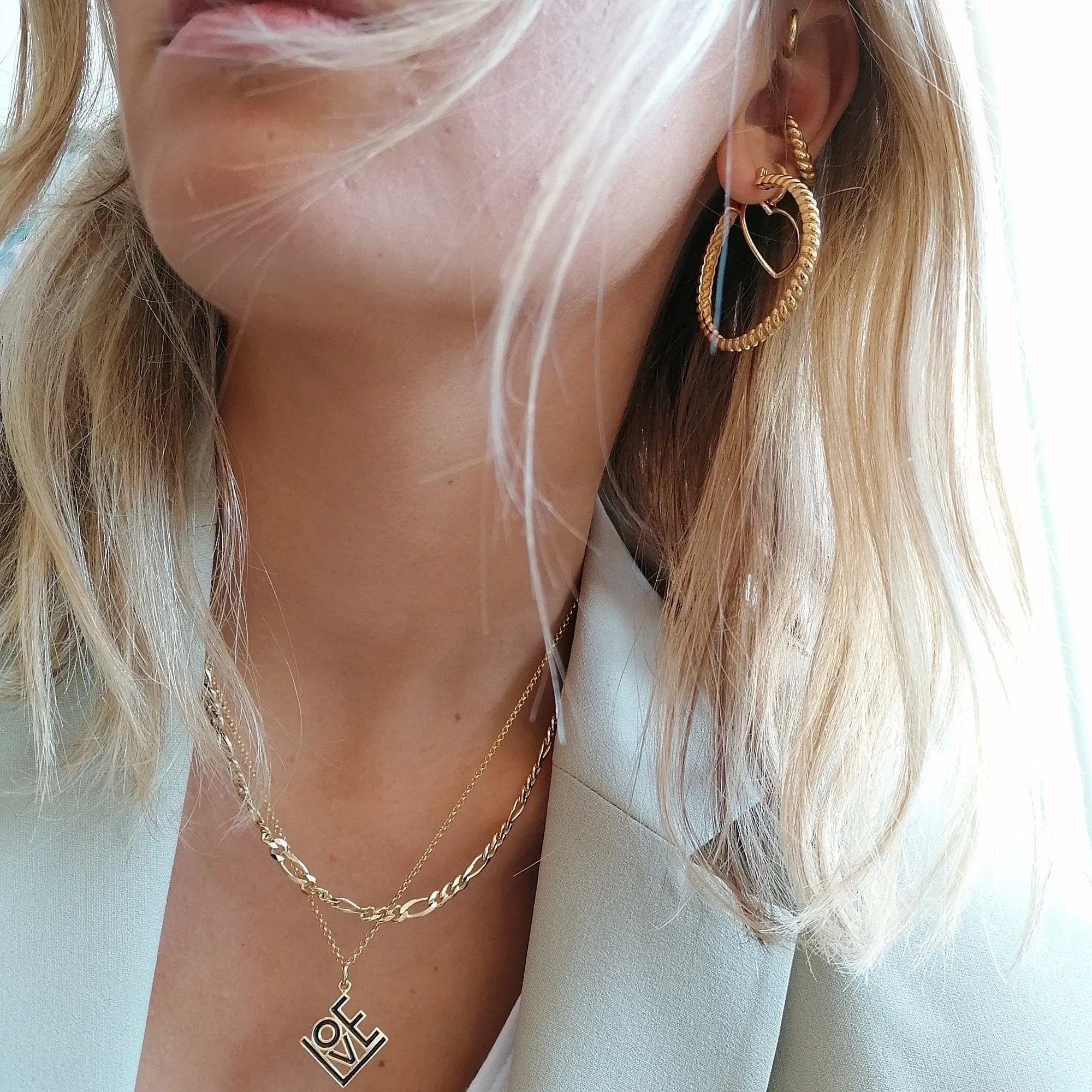 Gold LOVE Charm Necklace (Black) sold by Lily Charmed product image thumbnail 3