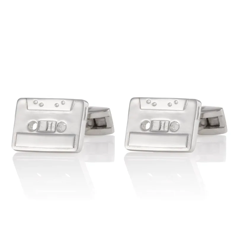 Silver Cassette Tape Cufflinks sold by Lily Charmed