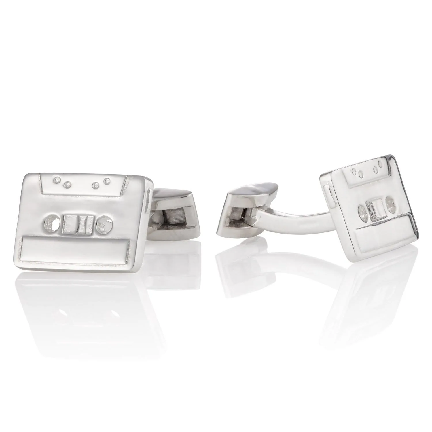 Silver Cassette Tape Cufflinks sold by Lily Charmed product image thumbnail 5
