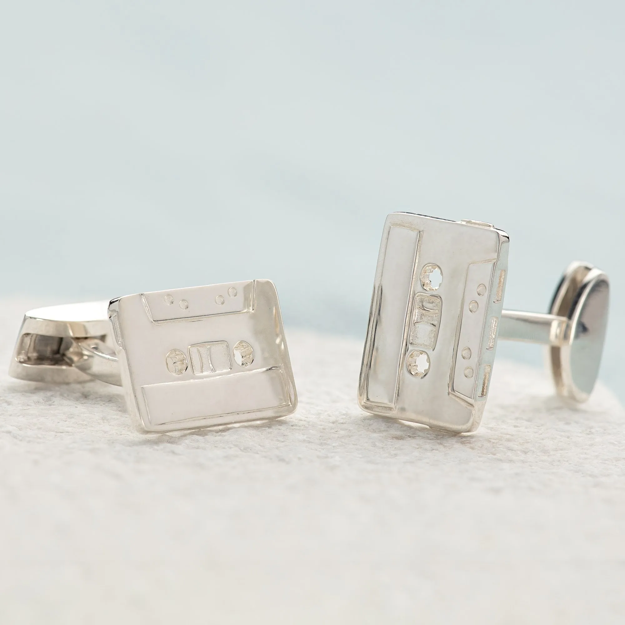 Silver Cassette Tape Cufflinks sold by Lily Charmed product image thumbnail 3