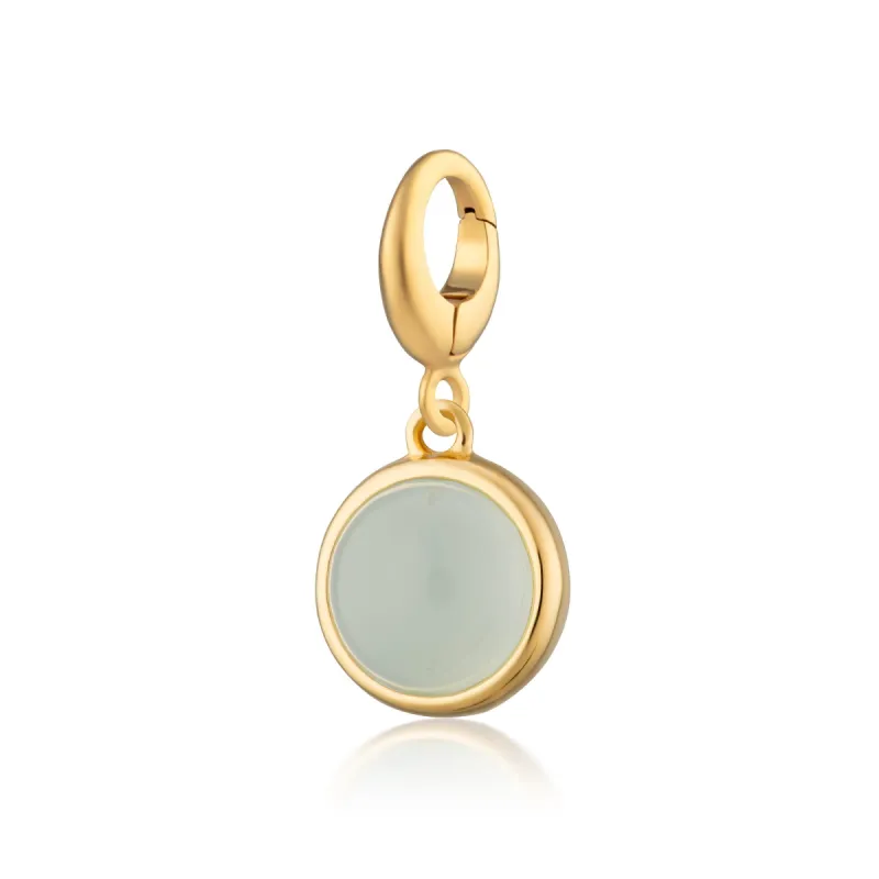 Gold Plated Blue Agate Healing Stone Charm (Confidence) sold by Lily Charmed