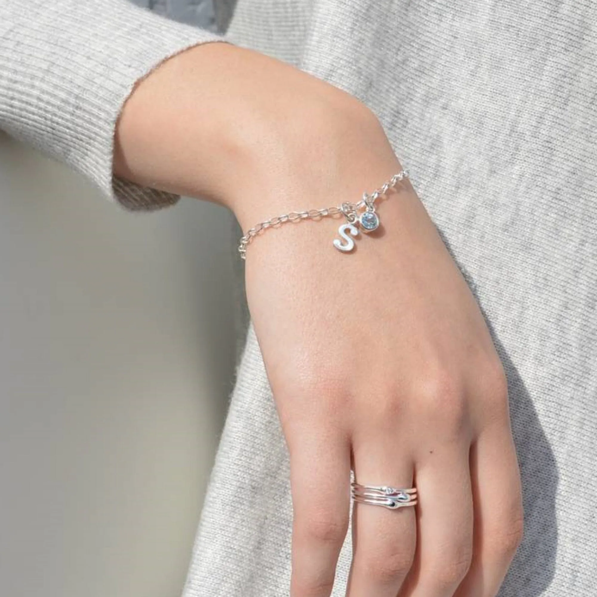 Silver Blue Topaz December Birthstone Charm sold by Lily Charmed product image thumbnail 5