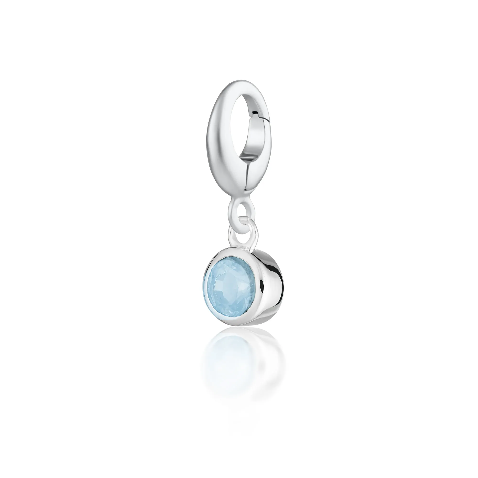 Silver Blue Topaz December Birthstone Charm sold by Lily Charmed